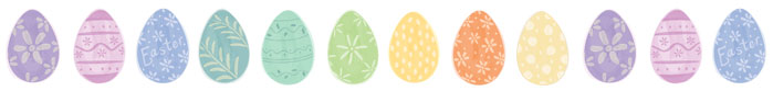 Easter eggs of different colours